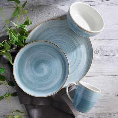 Vajilla Corona Caoba Azul