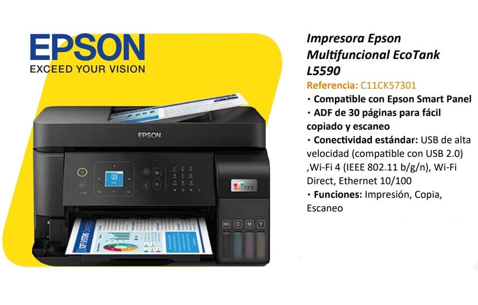 Impresora Epson Multifuncional Eco Tank L5590