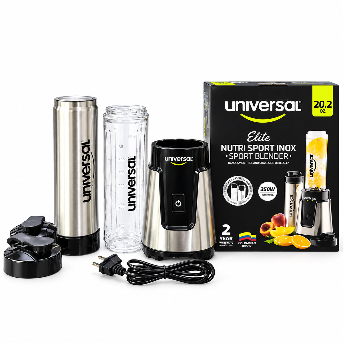 Licuadora Deportiva Universal - Vaso Acero
