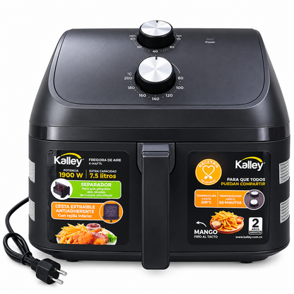 Freidora De Aire Kalley K-MAF75 De 7,5 Litros 1900 W Negra