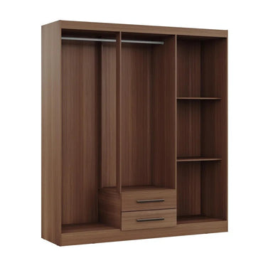 Closet Atenas 162x183x47 Cm Nogal 2 Cajones 6 Puertas Casa Bonita