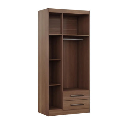 Closet 83x183x47 Cm Nogal 2 Cajones 3 Puertas Casa Bonita