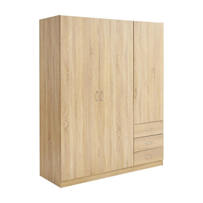 Closet Grecia 143x175x48 Cm Café 3 Cajones 3 Puertas