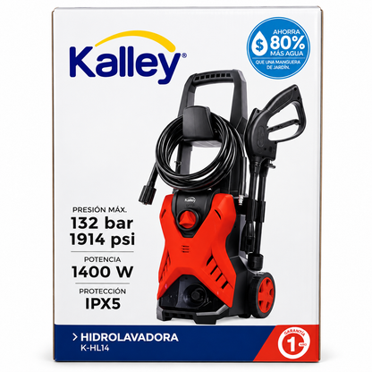 Hidrolavadora Kalley K-HL14 De 1.400 W Y 1.914 PSI Roja