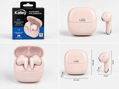 Auricular Kalley Inalámbricos Bluetooth In Ear K-AIR Rosados
