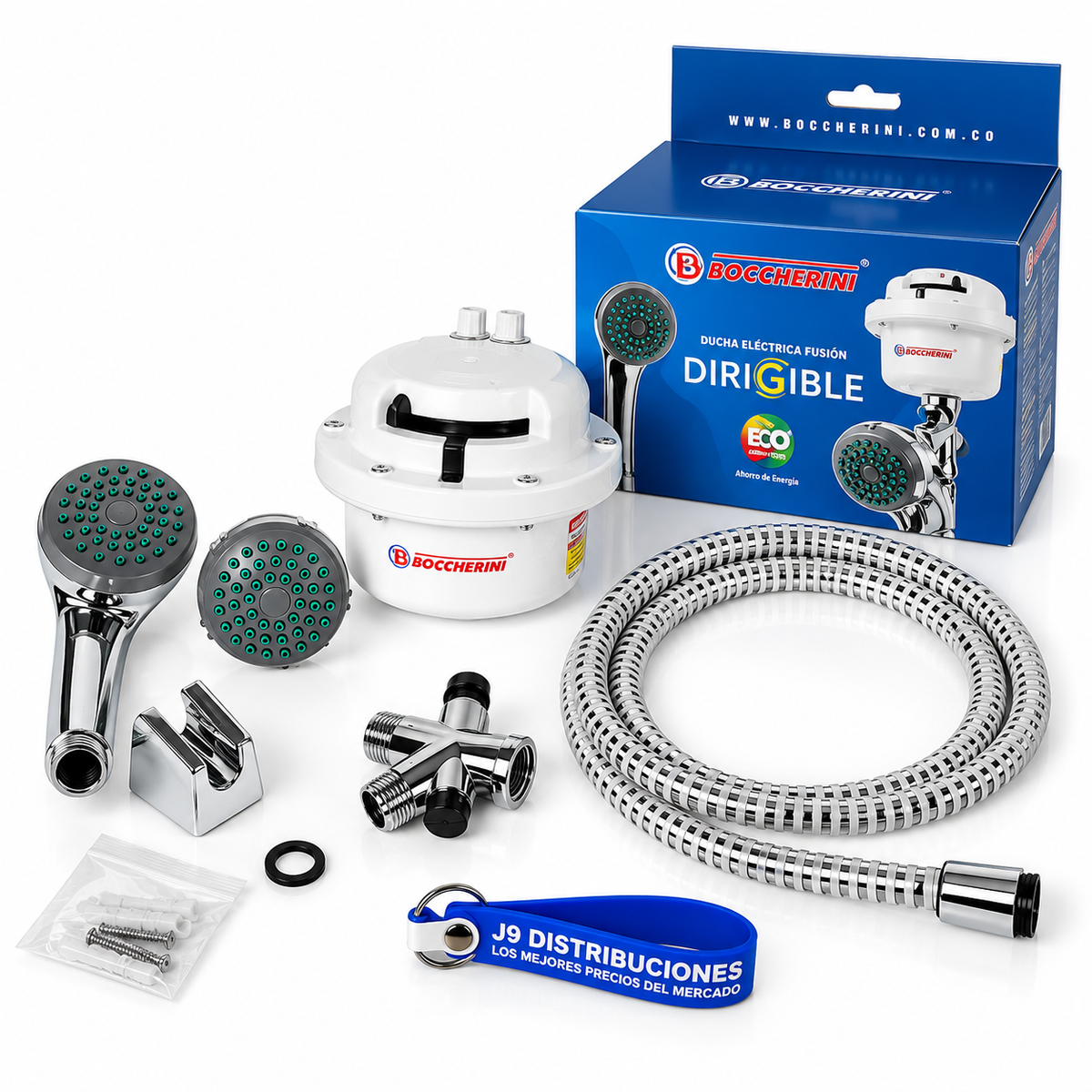 Ducha Eléctrica Boccherini 110 V Blanca Con Regadera