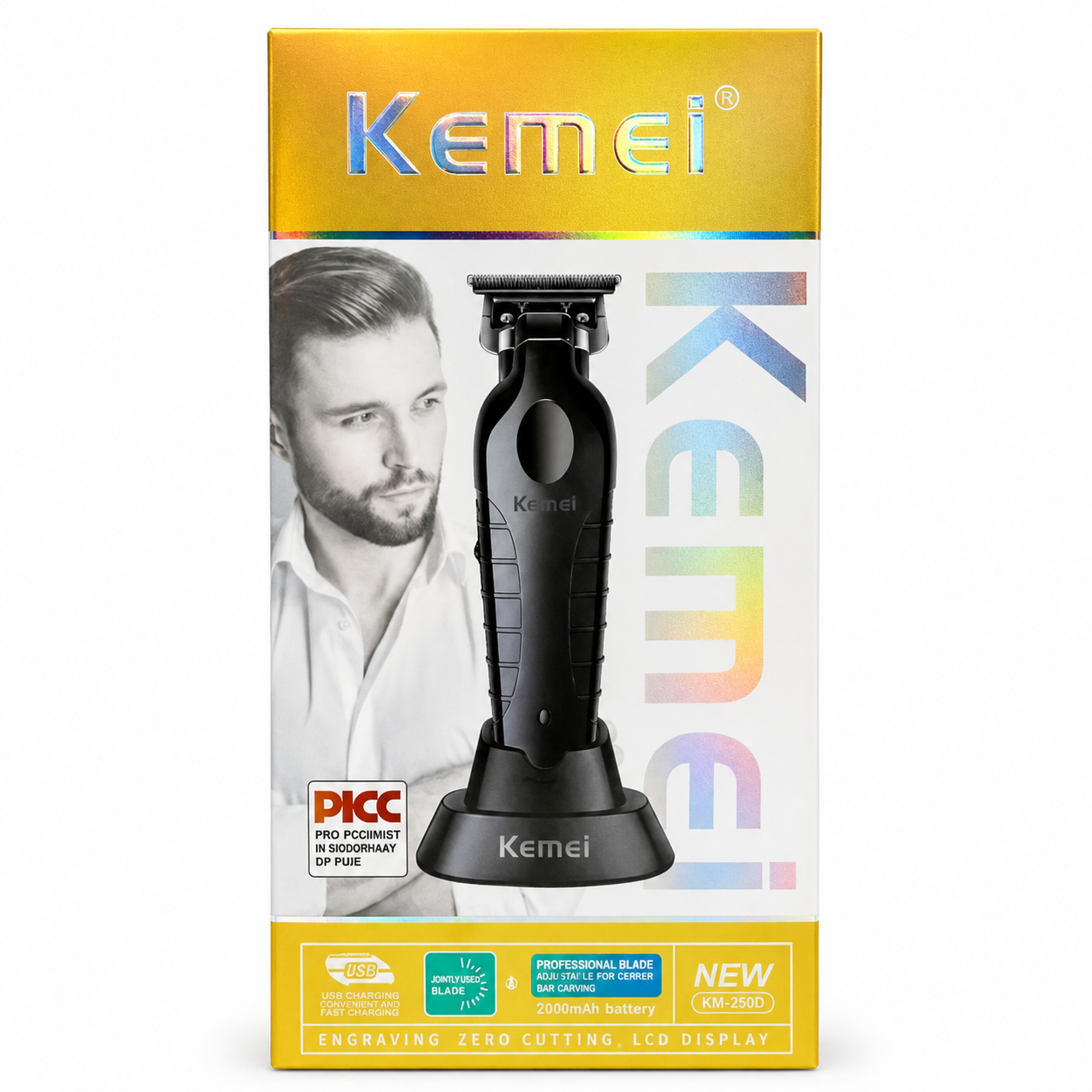Patillera Kemei KM-2299 con Base