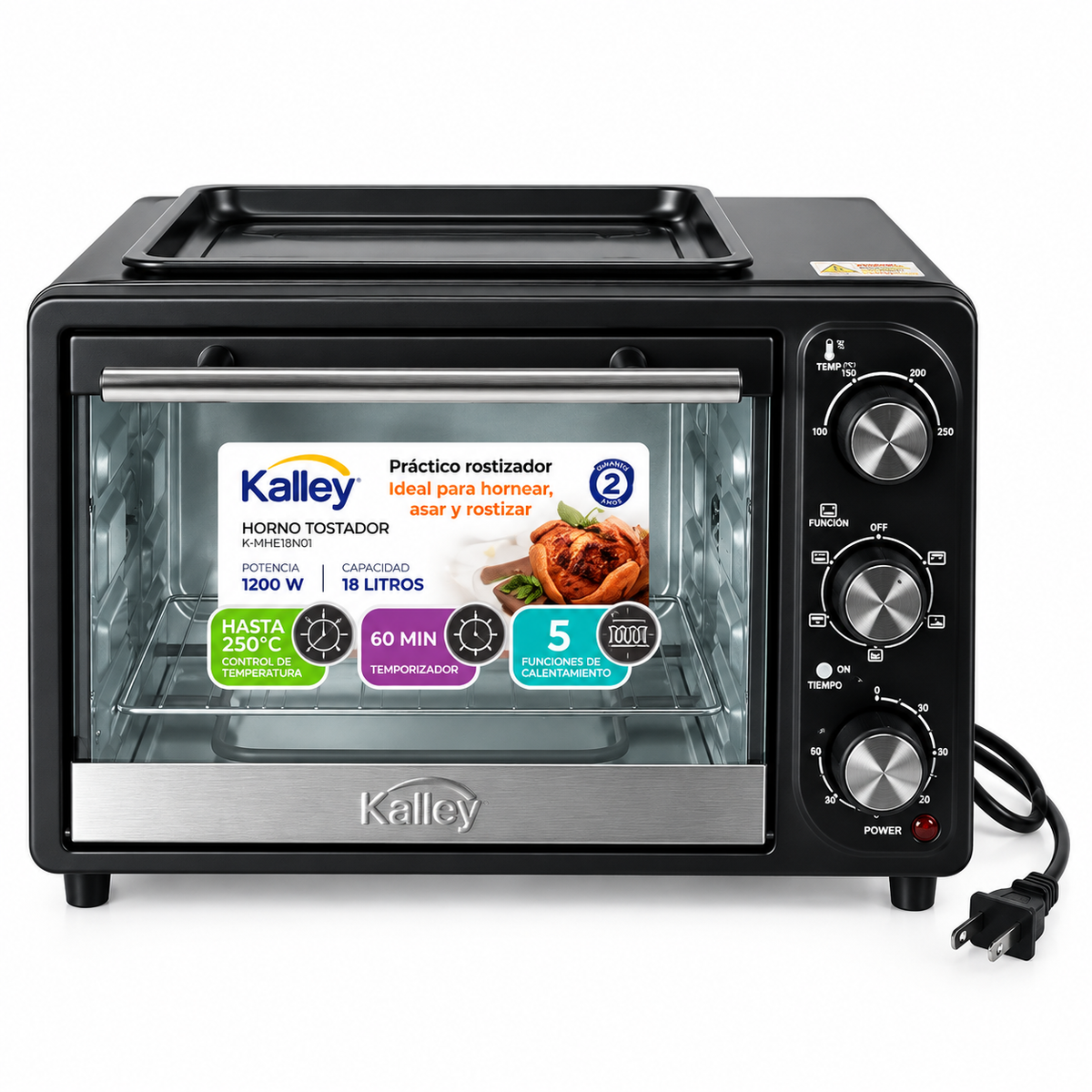 Horno Tostador Kalley K-MHE18N De 18 Litros 1200 W Rostizador