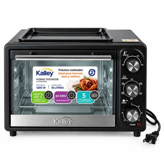 Horno Tostador Kalley K-MHE18N De 18 Litros 1200 W Rostizador