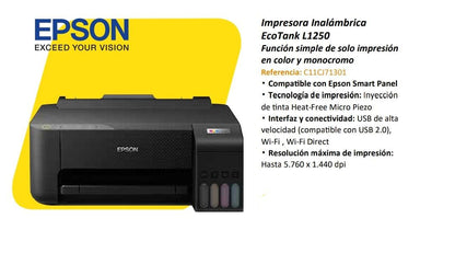 Impresora Inalambrica Eco Tank L1250