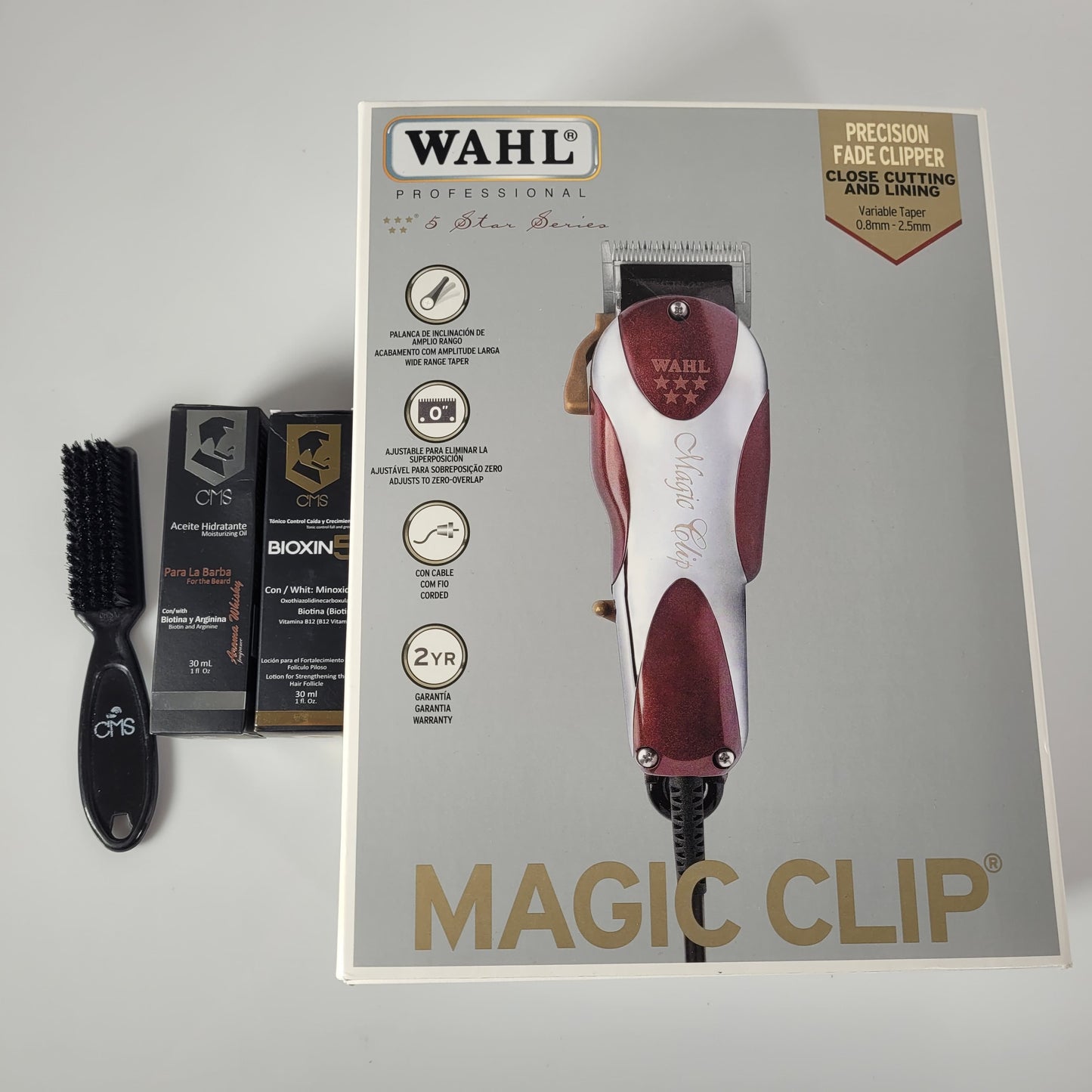 COMBO WAHL MAGIC CLIP OBSEQUIO MINOXIDIL CMS + HIDRATADOR + CEPILLO BARBA