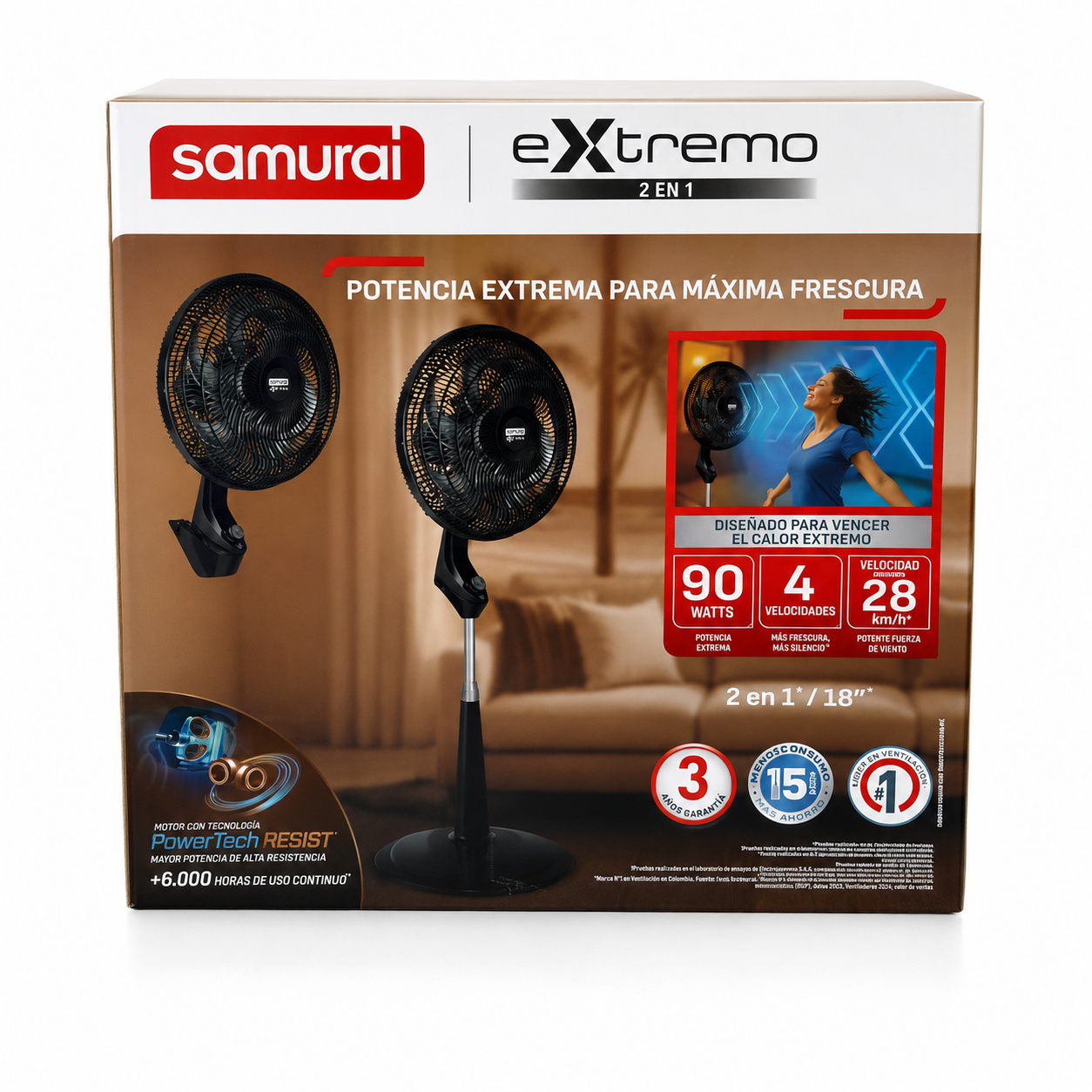 Ventilador Samurai Extremo 2 En 1: máxima frescura donde la necesites
