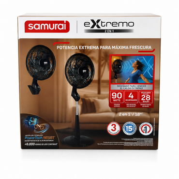 Ventilador Samurai Extremo 2 En 1: máxima frescura donde la necesites
