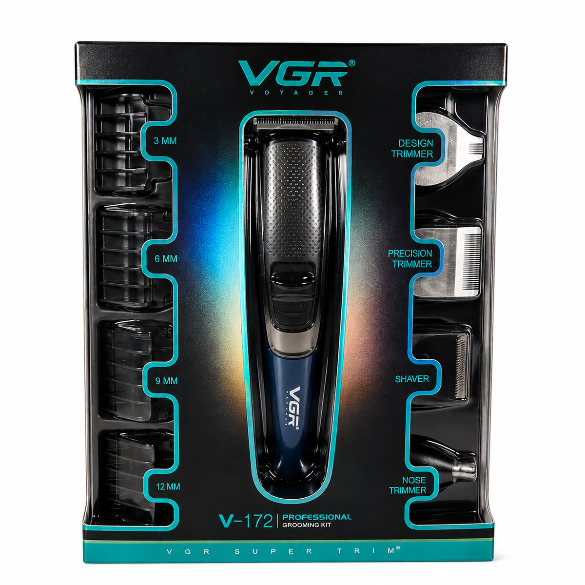 Kit De Afeitado VGR V-172 8 En 1 Recargable USB Para Cabello Y Barba