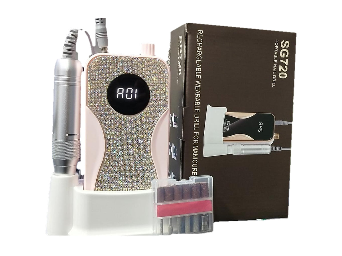 Drill De Uñas Inalámbrico SG720 45.000 RPM Con Fresas Y Mirellado