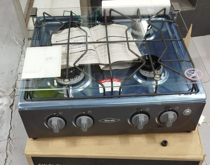 Sobremesa Haceb 4 Puestos Tapa Vidrio Encendido Eléctrico