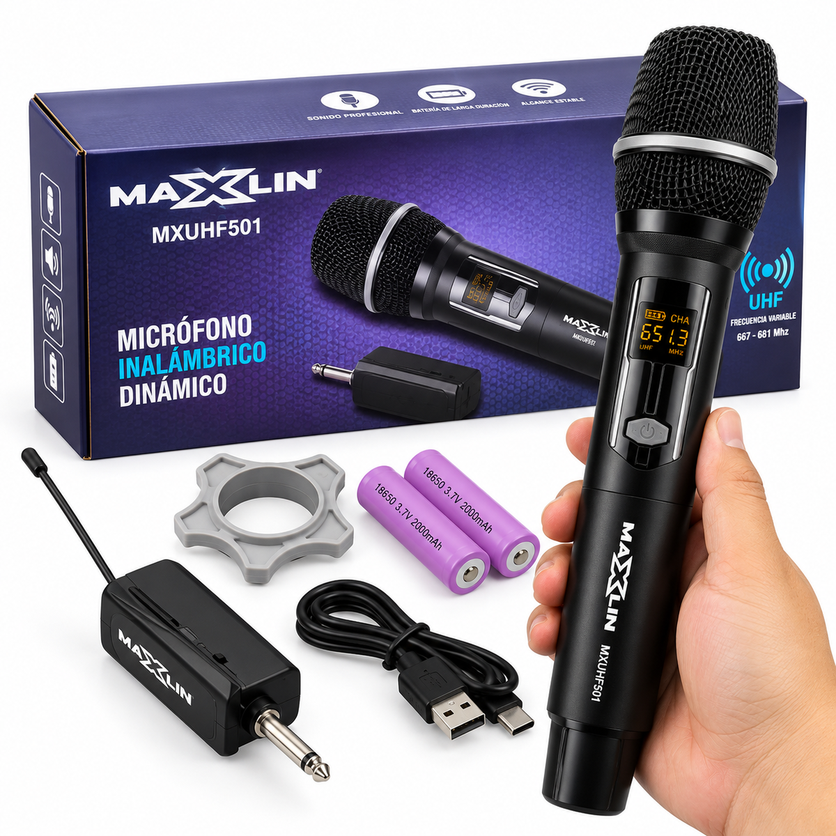 Micrófono Maxlin Inalámbrico Dinámico