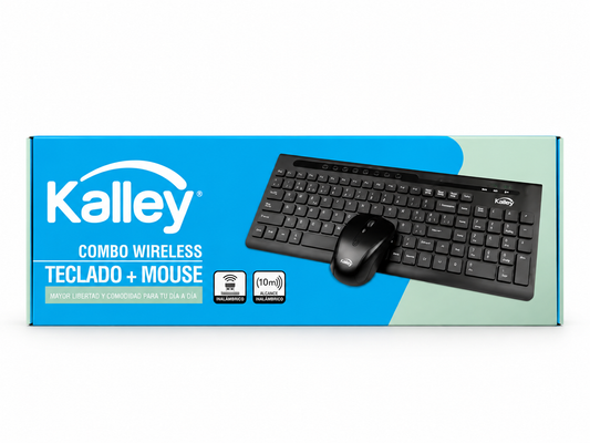 Combo Teclado Y Mouse Inalámbrico KALLEY K-CIN Negro Mate