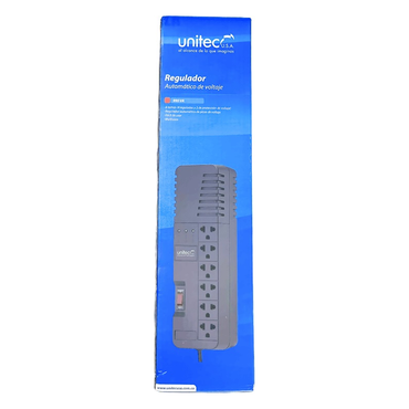 Regulador Unitec I-74 De 990 VA Con 4 Tomas Reguladas Y 2 Protegidas