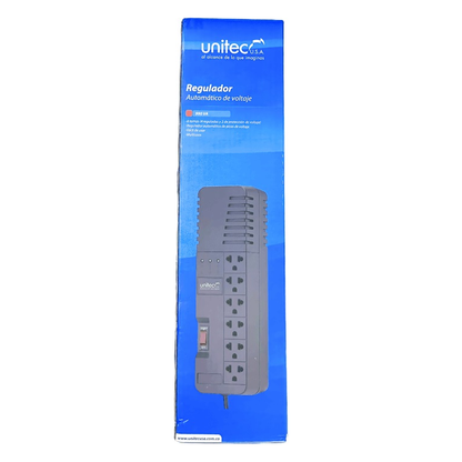 Regulador Unitec I-74 De 990 VA Con 4 Tomas Reguladas Y 2 Protegidas