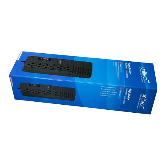 Regulador Unitec I-74 De 990 VA Con 4 Tomas Reguladas Y 2 Protegidas