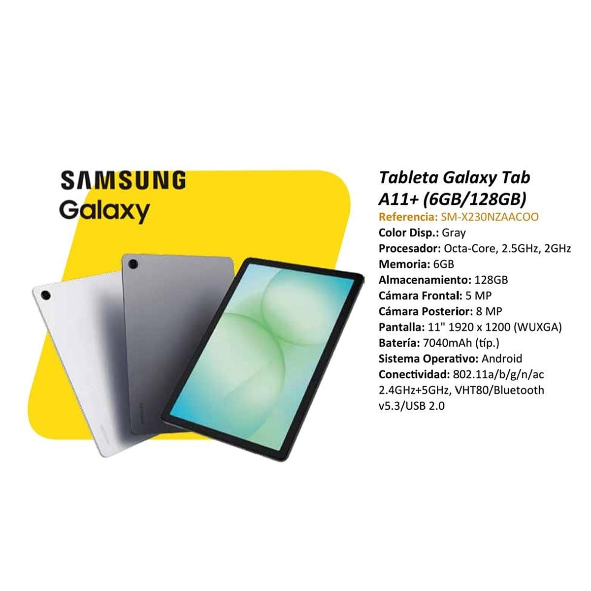 Tableta Galaxy Tab A11 + 6GB Y 128GB De Ram