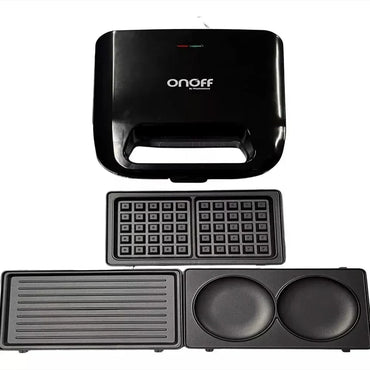 Sanduchera OnOff 3 en 1 con Placas Antiadherentes