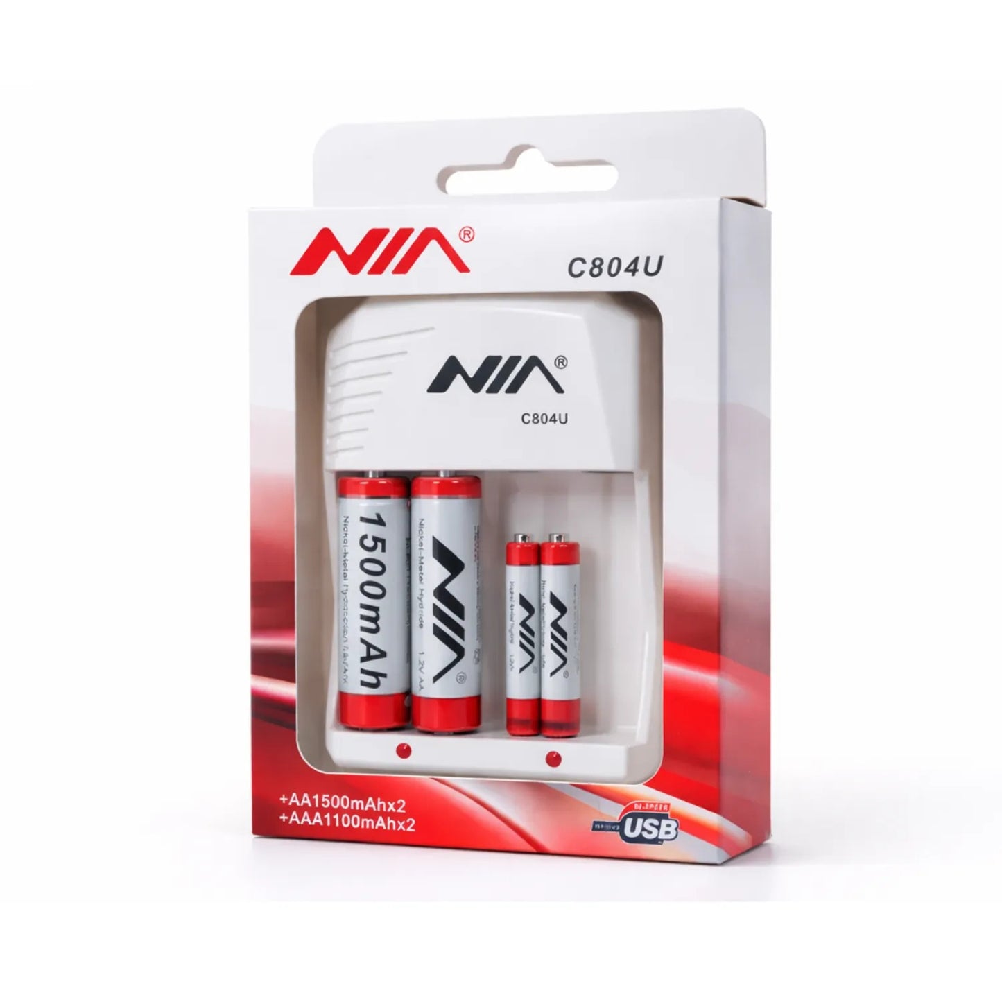 Cargador Con Pilas Aa Y Aaa Nia